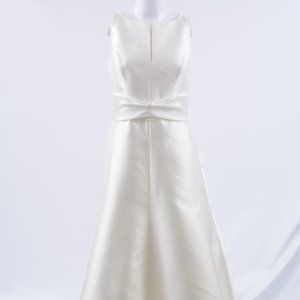 Jesus Peiro Mikado split neck bridal wedding gown